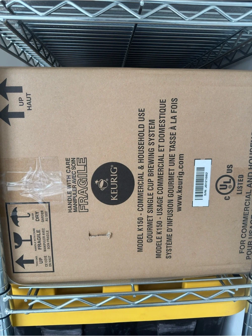 Keurig Boxed Coffee Brewer in silver and Black
